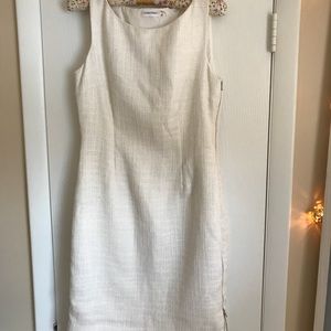 Calvin Klein Tweed shift dress side zippers